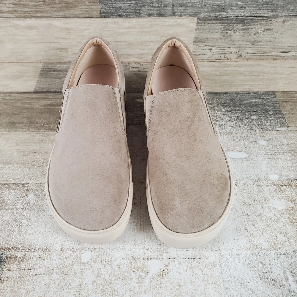 Birkenstock Oswego Shoes Womens Sz 9 Narrow Taupe Suede Comfort Slip On Sneakers